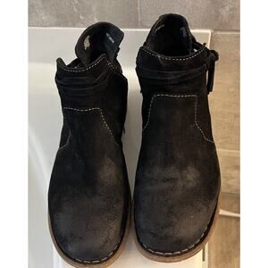 Born Wynter Ankle Boots Womens Size 10 Leather Suede Black Booties